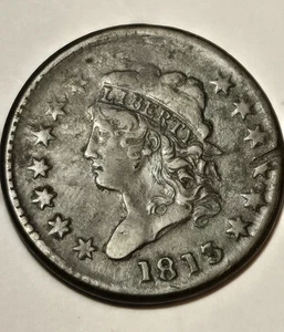 1813 classic head large cent , Fine - Picture 1 of 2