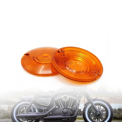 Cubierta de lente de señal de giro de motocicleta para Harley Electra Glide Road King CVO ABS 2X Foto 1 de 4
