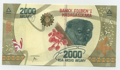 Madagascar 2000 Ariary ND 2017 Pick 101 UNC Uncirculated Banknote - Image 1 of 2