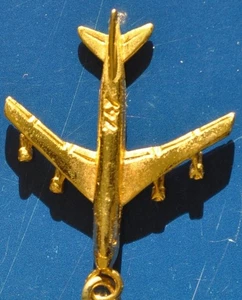 Vergoldete 925 Sterling Silber Boeing 747 Flugzeug Charm Anhänger - Bild 1 von 5