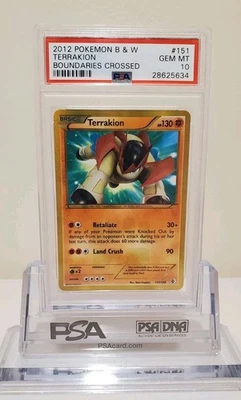 POKEMON BOUNDARIES CROSSED TERRAKION #151 SECRET RARE HOLO PSA 10 - Image 1 of 2