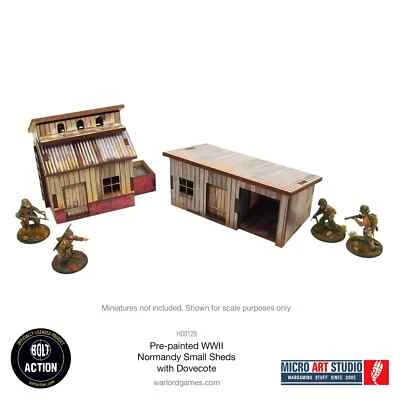 Micro Art Studio H00129 WW2 Normandy Small Sheds with Dovecote (Bolt Action) - Image 1 of 3