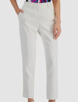 $99 Pantalones al tobillo Tahari Asl blancos clásicos tiro medio talla 14 Foto 1 de 2