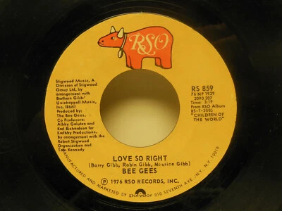BEE GEES: You Stepped Into My Life / Love So Right. 45 RPM, VG - Image 1 of 2