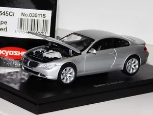 BMW 6 SERIES 645Ci COUPE SILVER METALLIC OPENING HOOD KYOSHO 03511S 1/43 - Picture 1 of 2