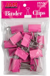 JAM PAPER Colorful Binder Clips - Medium - 1 1/4 Inch (32 Mm) - Pink Binderclips - Picture 1 of 15