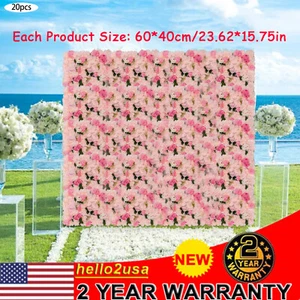 20 Pieces Flower Wall Panel Artificial Floral Backdrop Wall Decoration Backdrop - Picture 1 of 14