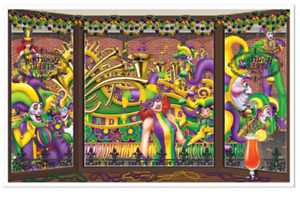 MARDI GRAS INSTA VIEW HANGING PARTY DECORATION POSTER CARNIVAL SCENE SETTER 
