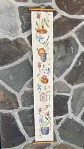 Kolonialmotiv Nadelspitze Stickerei Vintage Glockenzug Wandteppich Volk Wandkunst - Bild 1 von 10