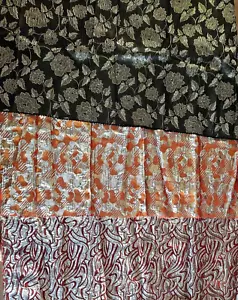 3x Metallic Jacquard Fat Quarters - Floral Silver Fabric Craft Material brocade - Picture 1 of 8
