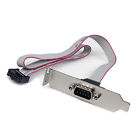 Serial DB9 Male RS232 COM Port to IDC 10-pin Cable w/ Low Profile Slot Bracket