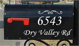 Mailbox Letters Name Number & Street Name Custom Mailbox Stickers SET OF 2 - Picture 1 of 3