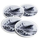 4x Round Stickers 10 cm - Sinking Titanic Ocean Liner Ship 1912  #46299
