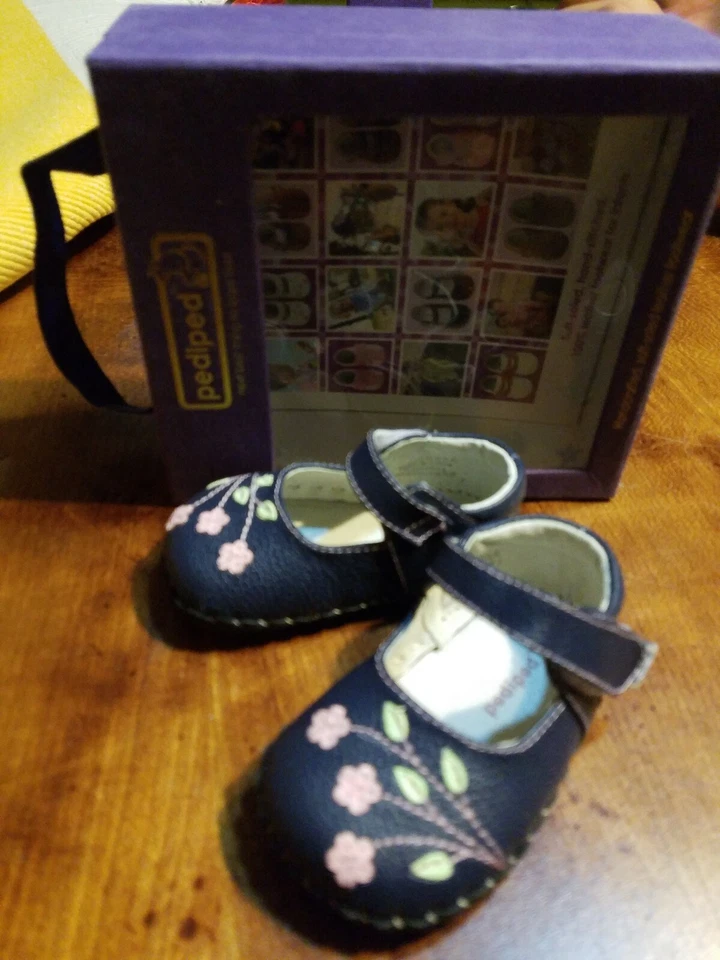 Pediped Originals Caroline Infant Crib Shoes Navy blue Size 0-6 Months NEW  - Image 1 of 4