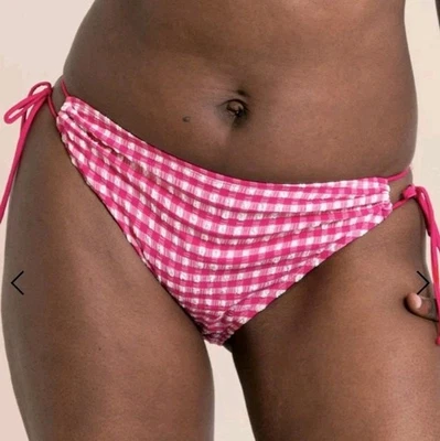 全新 Curvy Kate Holiday Gingham 格子比基尼下装覆盆子粉色 尺寸 XXL 全新带标签 — 第 1/4 张图片