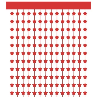 Paquete de 3 telones de fondo de fiesta para decoración, cortina de flecos de lámina con transmisor de estrellas, rojo Foto 1 de 4