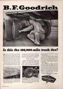 Anuncio impreso de neumáticos BF Goodrich 1954 camión Traction Express carrocería de cable de nailon Akron OH - Imagen 1 de 1