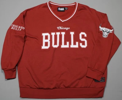 芝加哥公牛队运动衫男式 XS 红色 NBA 篮球 V 领套衫公牛队标志 — 第 1/4 张图片