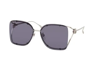 GUCCI GG1713SA 004 Silver Frame Violet Lens Oversized Women Sunglasses AUTHENTIC - Picture 1 of 4