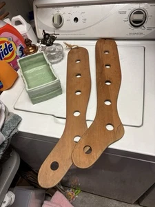 Antique 1900's sock stretcher or dryer set, wood stocking stretchers, 25” Long - Picture 1 of 4