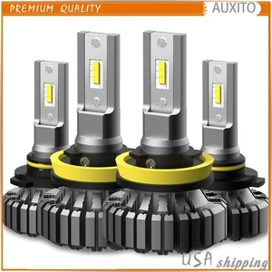 AUXITO 4X White?LED H11?Headlight 9005?Bulbs?High?Low?Beam 6500K Kit EOW - Picture 1 of 9
