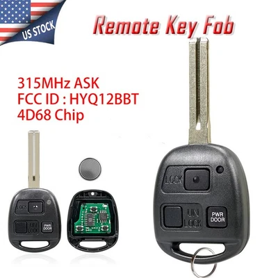 Para 2004 2005 2006 Lexus ES330 RX330 entrada sin llave mando a distancia coche llavero HYQ12BBT Foto 1 de 4