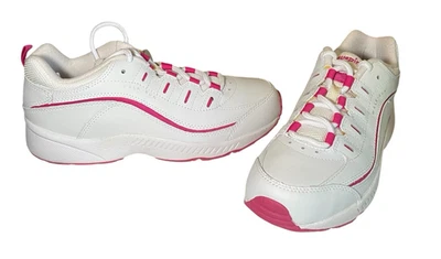 НОВЫЕ женские туфли для ходьбы Easy Spirit Romy 7 цвет белый с розовой кожей для легкой активности - Изображение 1 из 4