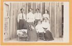Real Photo Postcard Rppc - Men Women And Girl With Four Dolls And Wagon