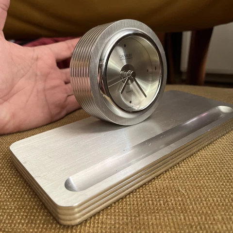 Vintage Danbury  Quartz Clock Glass Stainless Steel Desk with pen holder Cover