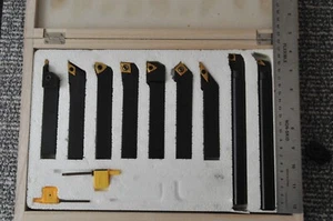 Index Carbide Turning Tool Set - 20mm Shank. Iso cated car. 9 Piece. Timber case - Picture 1 of 3
