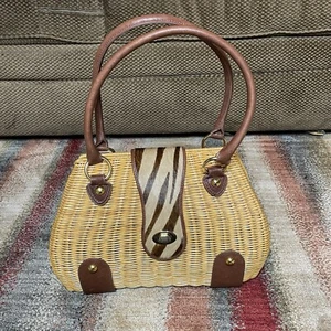 Adrienne Vittadini Wicker Handbag Purse Michaela New NWT - Picture 1 of 6