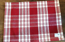 BRIGHT RED & WHITE PLAID NEW Placemats Country Farmhouse Style
