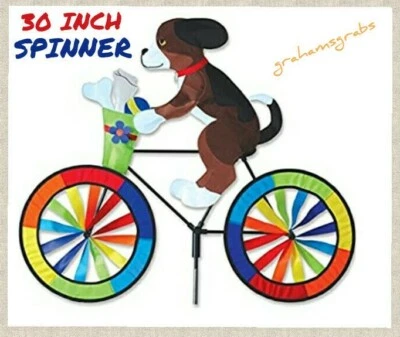 Premier Kites 30" PERRO CACHORRO EN BICICLETA VIENTO SPINNER REMOLINO PATIO JARDÍN DECORACIÓN  Foto 1 de 2