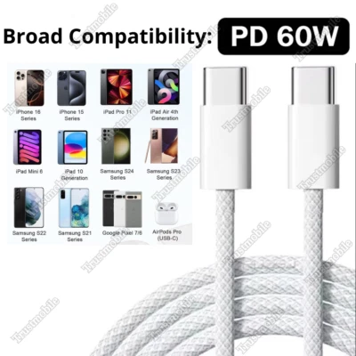 For iPhone 15 16 Pro Android USB-C Cable Fast Charger Type C Data Cord Wholesale - Image 1 of 4