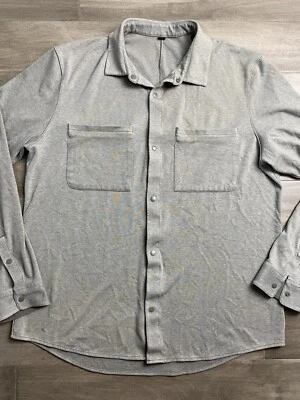 Lululemon Soft Knit Snap Overshirt Men's Long Sleeve Layer Active Gray XL Shirt - Image 1 of 4