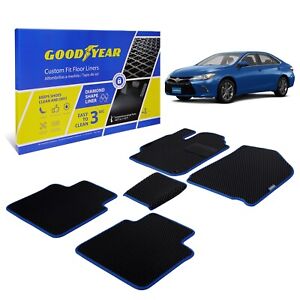 Goodyear Car Floor Carpets for Toyota Camry 15-17 5 pcs Black/Blue