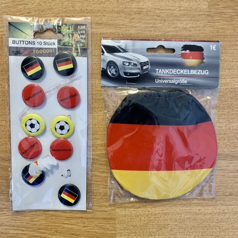 Soccer Buttons Germany  Fussball World Cup Flag Car Gas Tank Cover Football New Cover
