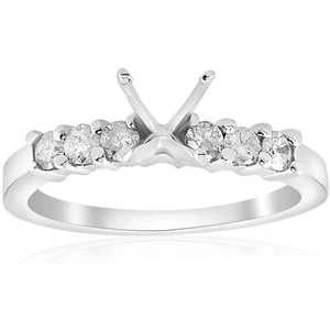 1/2ct Diamond Engagement Semi Mounting Ring Setting 14K White Gold - Picture 1 of 6