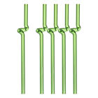 5Pcs Green Reusable Glass Straws, 190mm/8-inch Long, Cute Straws Silly Glass