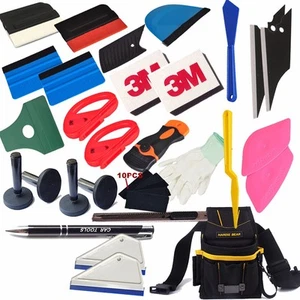 Car Wrap Vinyl Tools Kit Squeegee Razor Wrapping Gloves 4 Magnets Bag Tinting - Picture 1 of 8