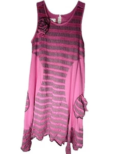 Isobella & Chloe BOUTIQUE Pink Twirl BOHO Dress Girls Size 10 - Lined, Pockets - Picture 1 of 9