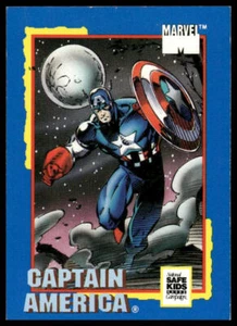 1991 Impel Trading Card Treats #NNO Marvel - Captain America Card Safe Kids - Foto 1 di 2
