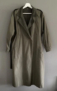 Debenhams Spring Vintage 70s Khaki Green Batwing Warm Mac Trench Coat Size 12 - Picture 1 of 10