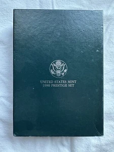1990 US Mint Prestige Proof Set with Silver Dollar Box & COA - Picture 1 of 10