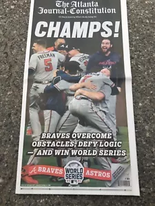 AJC Atlanta Newspaper Braves Win World Series Champions 2021 - Picture 1 of 1