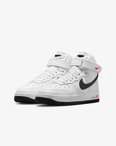 Nike Air Force 1 High Top Size 6Y White Crimson Black FD1019 100 - Picture 1 of 10