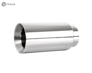 3" Inlet 4" Outlet 8.25" Long Dual Wall Flat End Exhaust Tip Tail Pipe - Picture 1 of 4