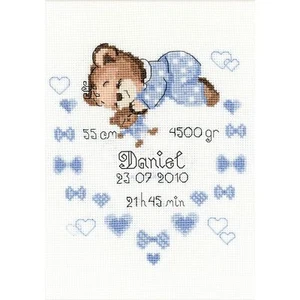 Kit point de croix Bébé Ourson Naissance 1124 Riolis - Imagen 1 de 9