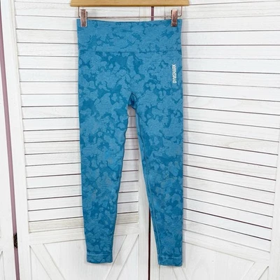 Gymshark Adapt Leggings Women Small Blue Camo Seamless High Rise Ankle Athletic — 第 1/4 张图片