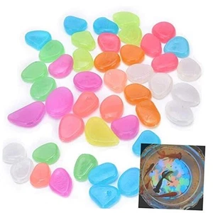 Fish Tank Rocks Glow Multi-Colored Glow in The Dark Pebbles 100 multi-colored - Picture 1 of 8